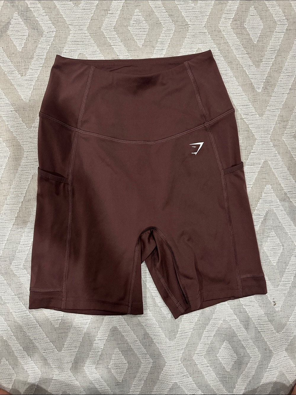 Gymshark High-Waist Pocket Bike Shorts - Brown